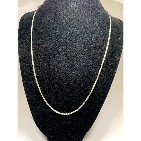 Sterling Silver Rope Necklace 20'' Chain 1.85mm Wide Unisex Jewelry - Picture 11 of 12